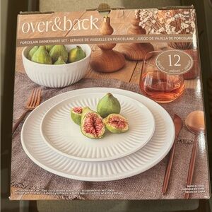 Over & Back 12 Piece Porcelain Dinner Set
